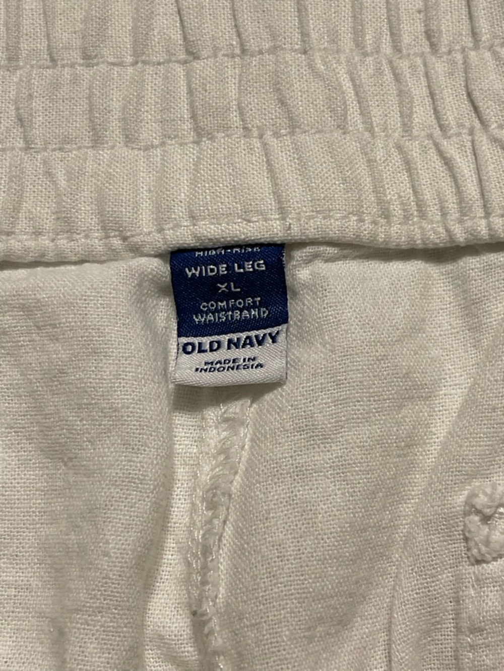 Old Navy Women’s XL White High Rise Wide Leg Linen Blend Summer Beach Pants - Picture 8 of 10